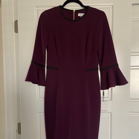 Calvin Klein purple with black trim size 4 dress - Picture 1 of 3